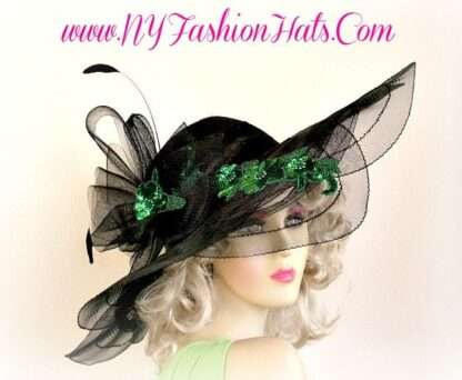 Kentucky Derby Hats Black Kelly Green Designer Hat Ny Fashion Hats