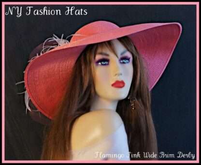 Violet Raspberry Pink Wide Brim Designer Dressy Fashion Ladies Hat 7ybt - Image 4