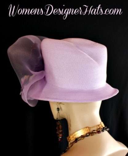 Lilac Purple Kentucky Derby Spring Wedding Hat Women's Designer Hats - Image 2