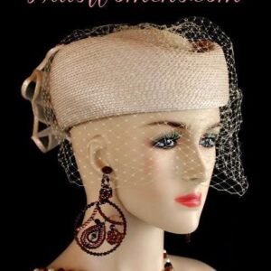Pillbox Hat With Veil For Wedding Church Dress, Kentucky Derby Hat, Hats For Horse Races, NYFashionHats Millinery, Couture Hats Bridal, Mary