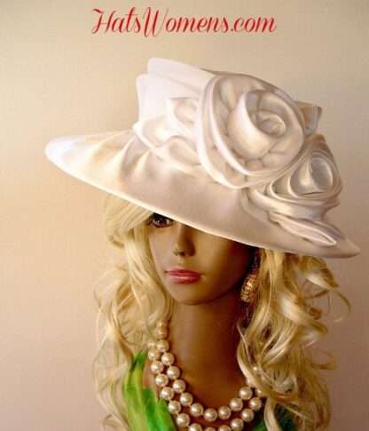 Kentucky Derby Hats, Satin Wedding Bridal Formal Hat, Hats For Horse Races, Couture Dress Hat NYFashionHats, Church Hats For Women, Donna - Image 6