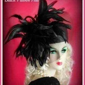 Haute Couture Statement Designer Hats For Women, Black Exotic Feather Pillbox Hat, Hats For Horse Races, NYFashionHats, Wedding Formal Hat
