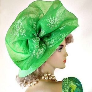 Designer Hats For Women, Lime Green Straw Braid Hat, Ladies Fashion Hats, Kentucky Derby Hats, Hats For Horse Races, NYFashionHats Couture