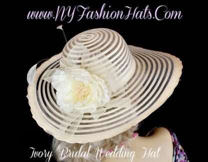 Ivory Hats For Brides Weddings, Mother Of The Bride Hat, Couture Designer Hats, Millinery Headwear, Ladies Formal Church Hat, 34BVG - Image 2