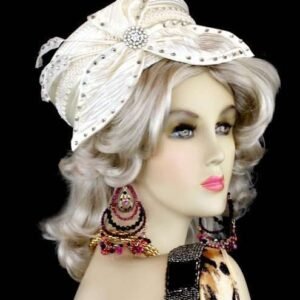 Women's Designer Hats, Soft Beige Ivory Pillbox Dress Hat, Mother Of The Bride Hats, NYFashionHats Haute Couture Millinery, Ladies Fashions